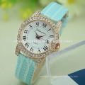 Vintage leather ladies rhinestone dial all type of wrist watch